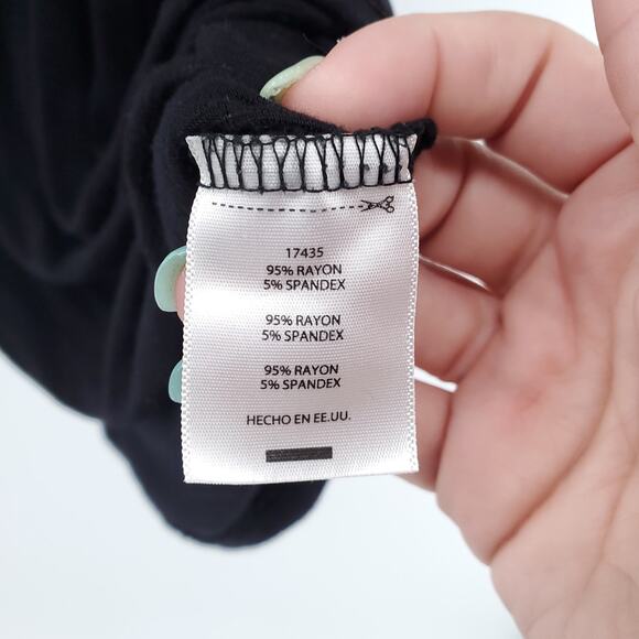 Anthropologie Dolan Left Coast Surplice Neck Front Cross Over Black V Neck Small - Picture 4 of 5